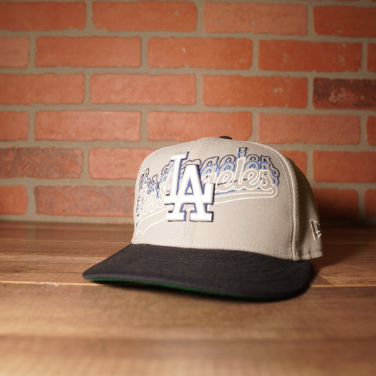 New Era MLB Los Angeles Dodgers Repeating Script Fitted Hat