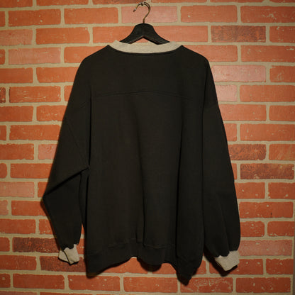 VTG NFL Oakland Raiders Embroidered Black Crewneck