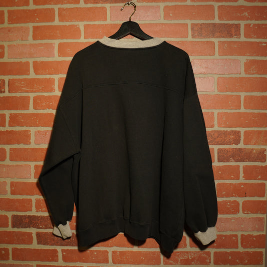 VTG NFL Oakland Raiders Embroidered Black Crewneck