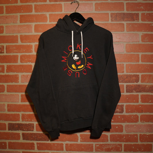 VTG Mickey Mouse Embroidered Circle Logo Hoodie