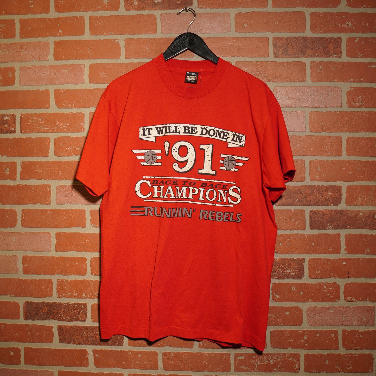 VTG 19991 UNLV Running Rebles It Will Be Done Back To Back Tee