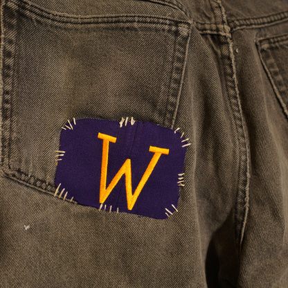 VTG Wrangler Custom Patched Distressed Black Denim Jeans