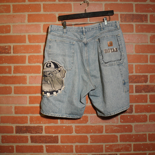 VTG Carhartt Georgetown Hoyas Denim Jean Shorts