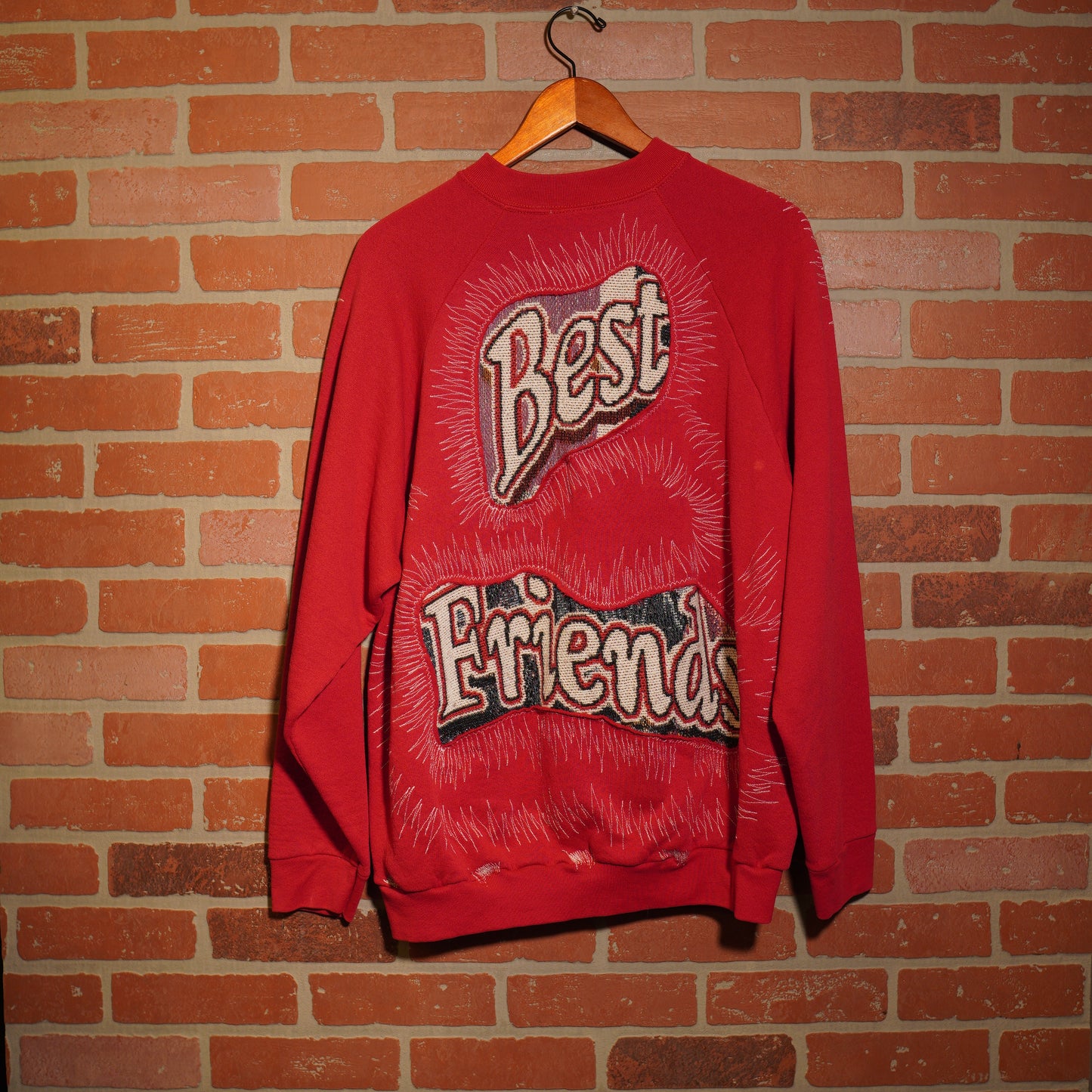 Trevs1of1 Custom Best Friends Red Crewneck