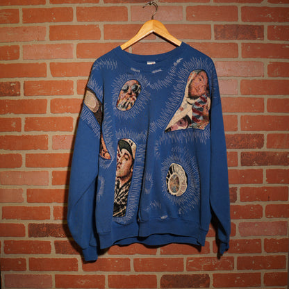 Trevs1of1 Custom Mac Miller Blue Crewneck
