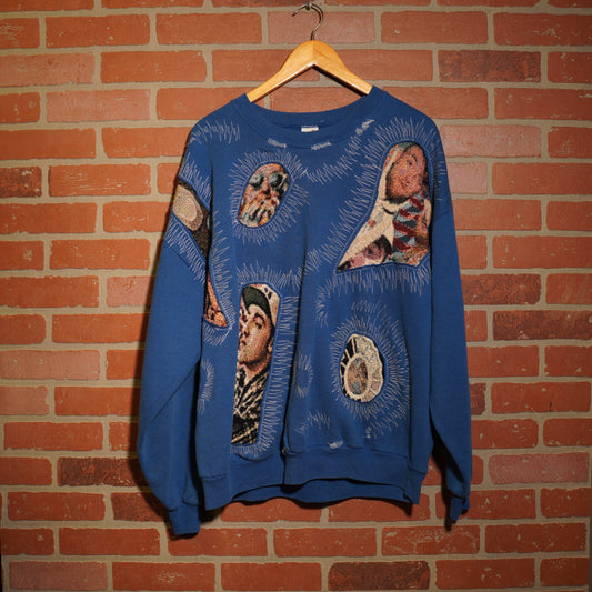 Trevs1of1 Custom Mac Miller Blue Crewneck