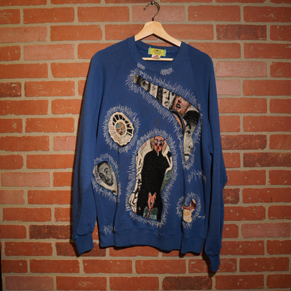 Trevs1of1 Custom Mac Miller Blue Crewneck