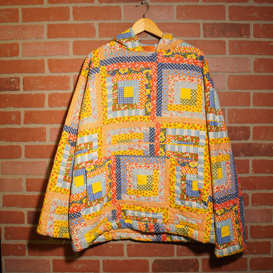 Trevs1of1 Custom Yellow Quilt Hoodie & Shorts Set
