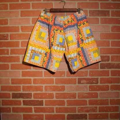 Trevs1of1 Custom Yellow Quilt Hoodie & Shorts Set