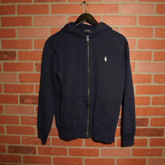 VTG Polo Ralph Lauren White Horse Navy Zip-Up Hoodie