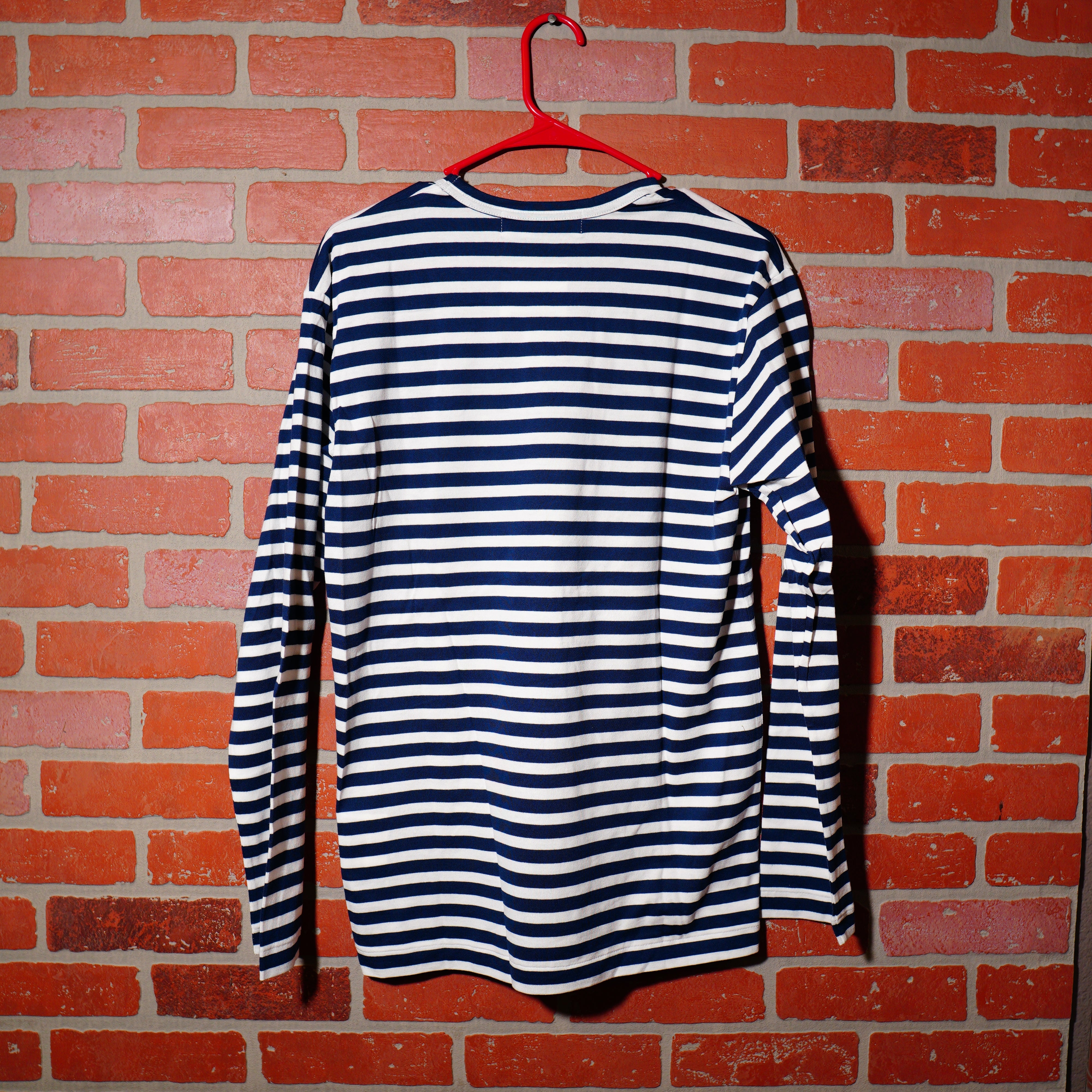 DS CDG Play Single Mini Heart Blue Stripes L/S Tee – Yesterday's Fits