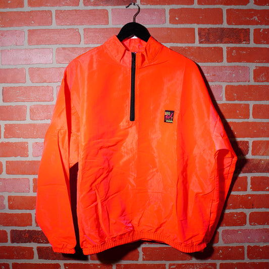 VTG Surf Style Orange Quarter-Zip Windbreaker