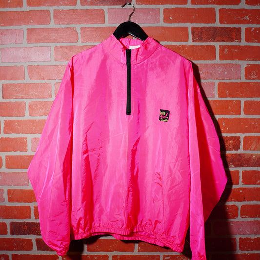 VTG Surf Style Hot Pink Quarter-Zip Windbreaker