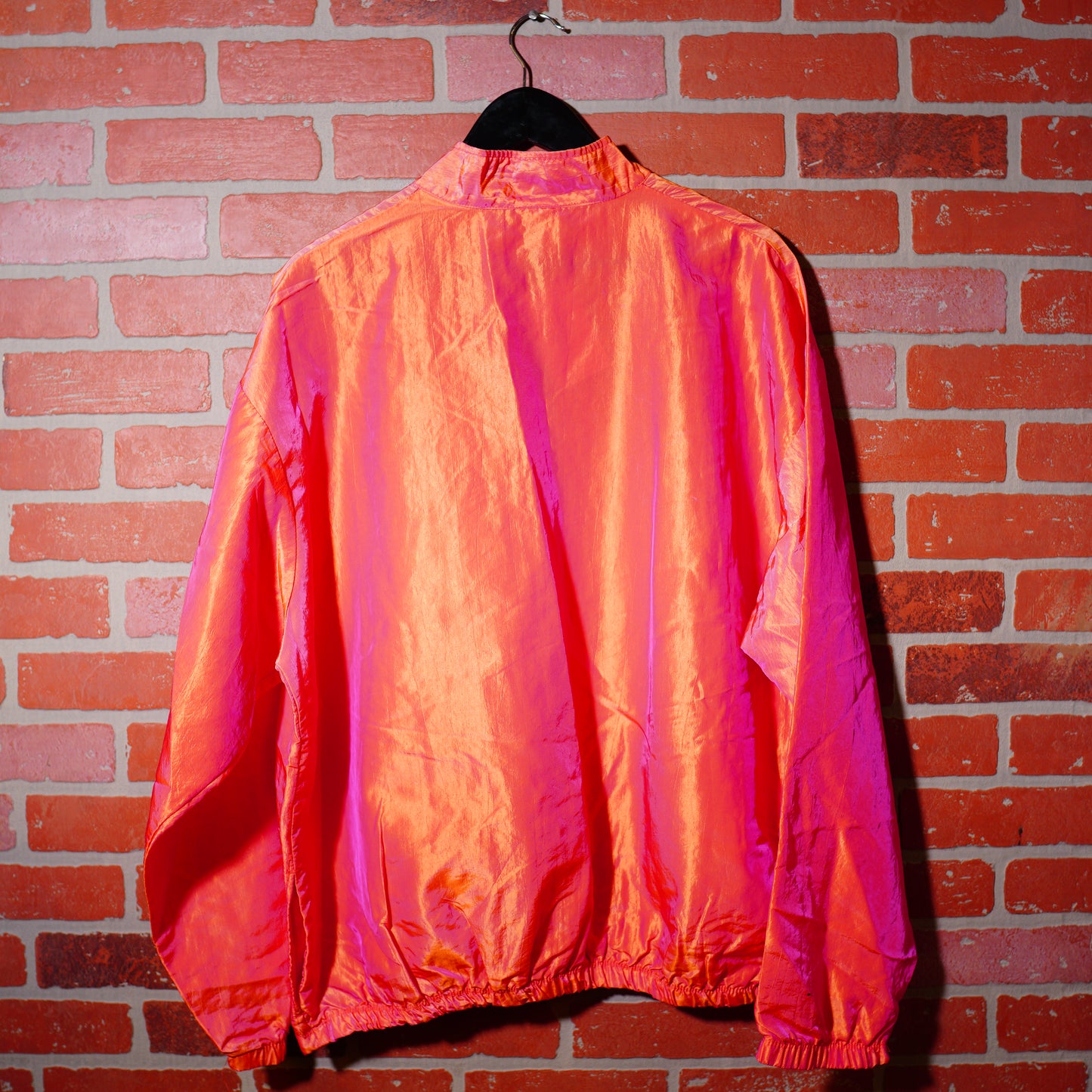 VTG Surf Style Iridescent Pink Quarter-Zip Windbreaker