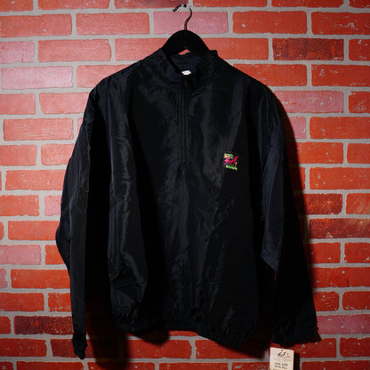 VTG Surf Style Black Quarter-Zip Windbreaker