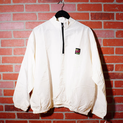 VTG Surf Style White Quarter-Zip Windbreaker