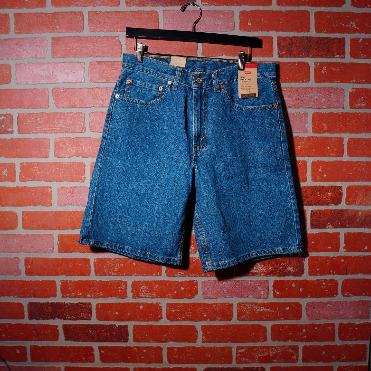 DS Levis 550 Black Denim Jean Shorts