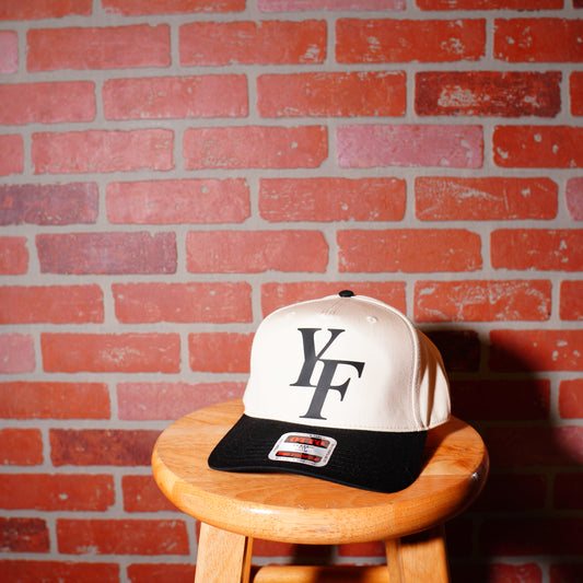 Yesterday's Fits Monogram Logo Cream Snapback Hat