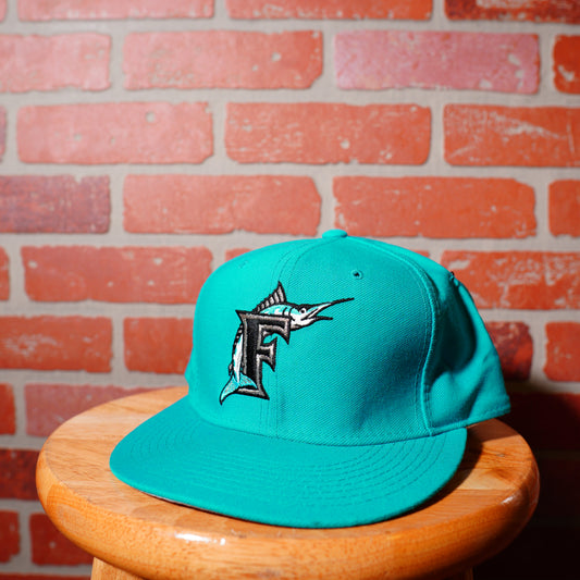 MLB Florida Marlins Teal Fitted Hat