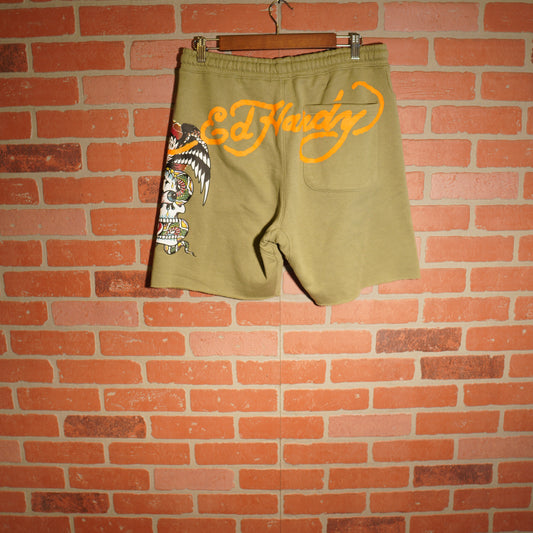 DS Ed Hardy Olive Green Sweatshorts
