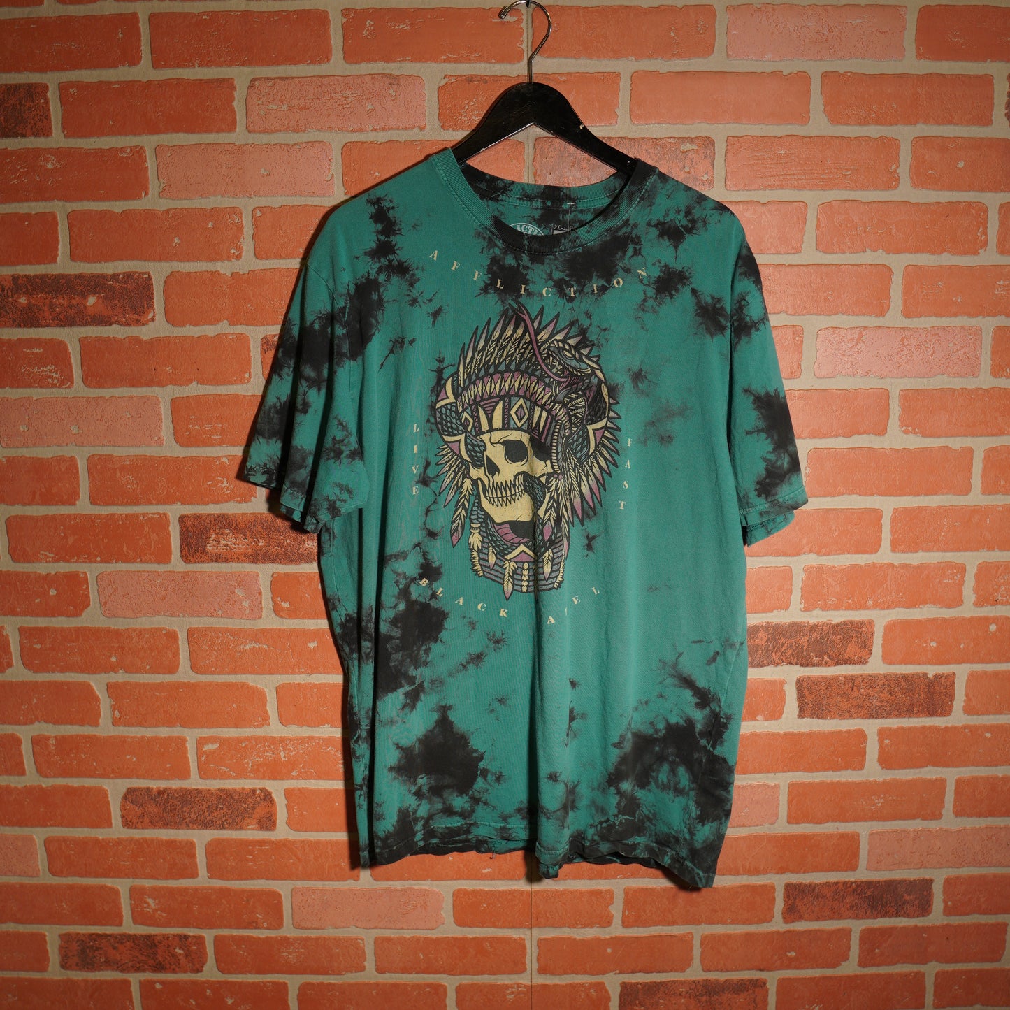 VTG Y2K Affliction Native American Dyed Tee
