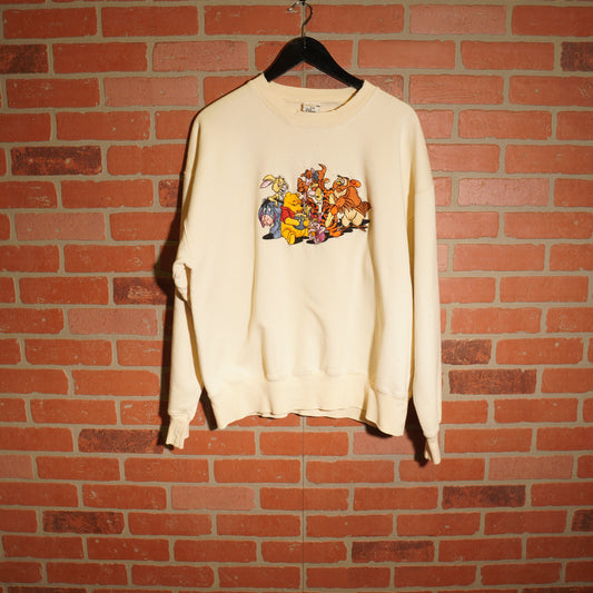VTG The Disney Store Winnie The Pooh gang Cream Crewneck