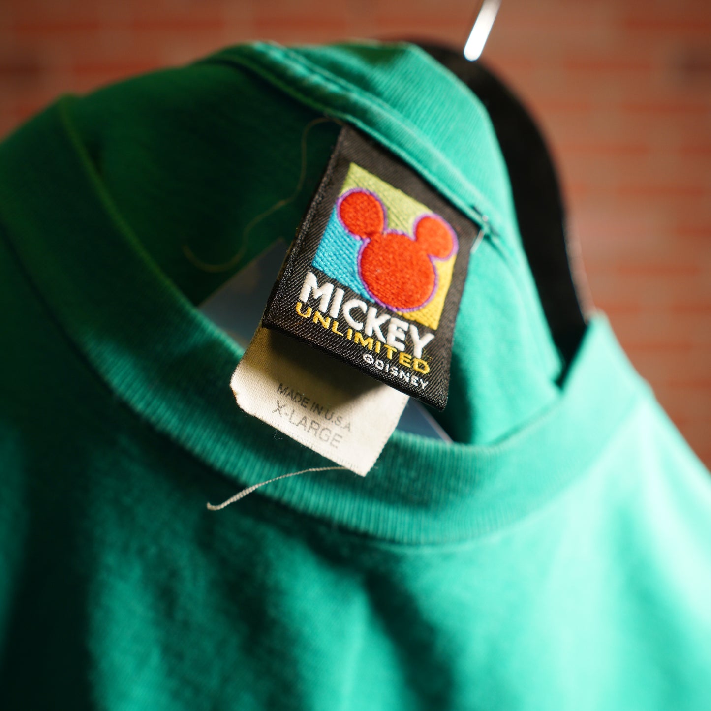 VTG Mickey Unlimited Embroidered Teal Tee