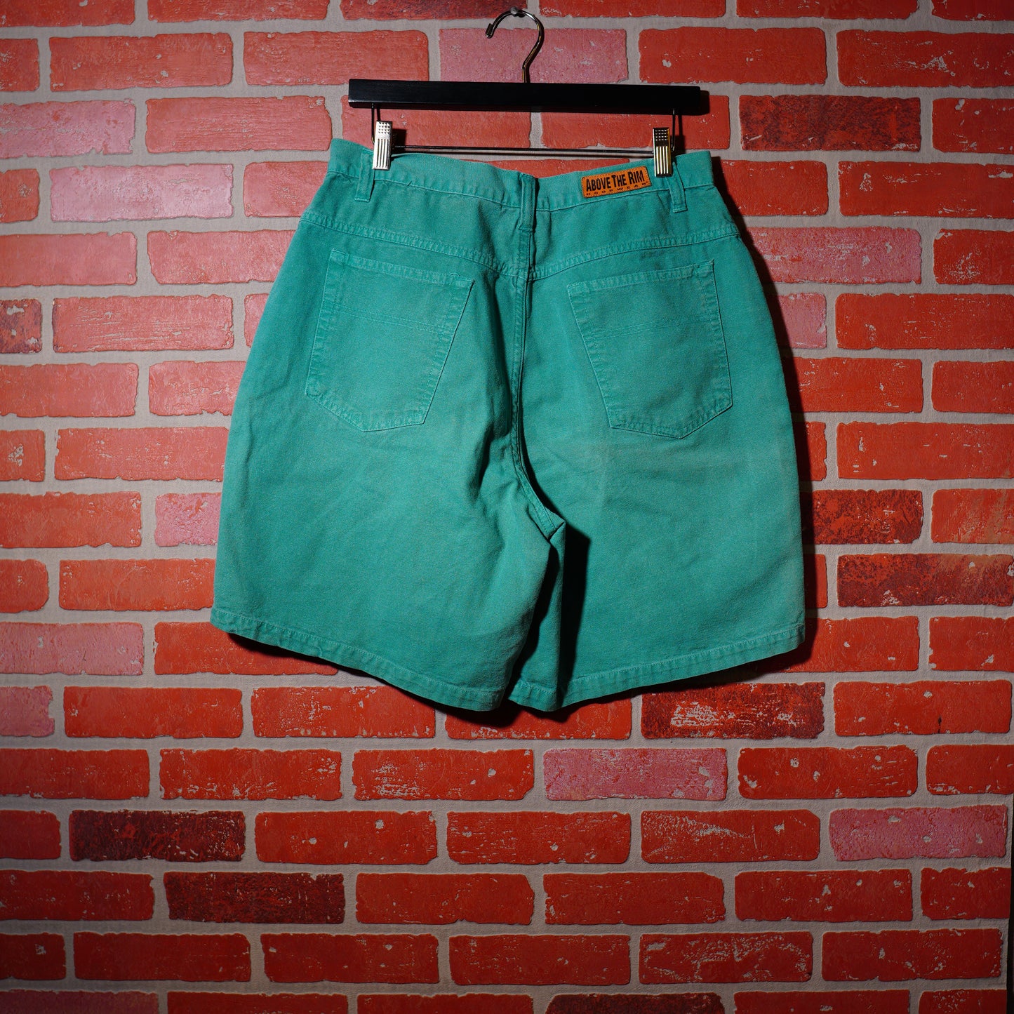 VTG Reebok Above The Rim Green Denim Shorts