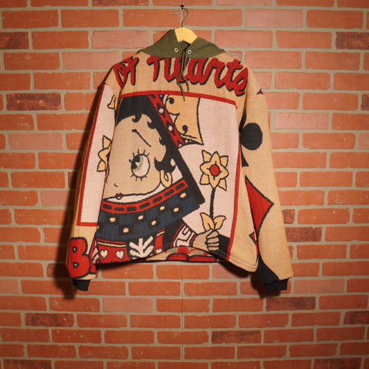 Trevs1of1 Betty Boop Yellow Custom Double Hood Tapestry Hoodie