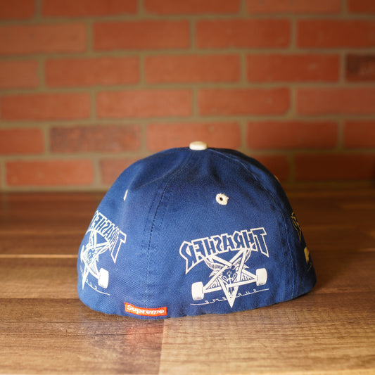 Supreme X Thrasher Logos Blue Hat