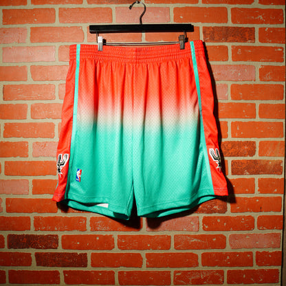 Mitchell & Ness NBA San Antonio Spurs Orange/Green Fade Shorts