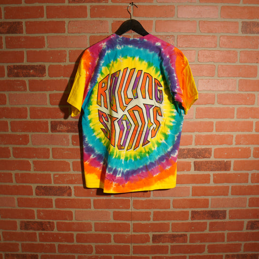 VTG DS Liquid Blue Rolling Stones Logo Tye-Dye Tee