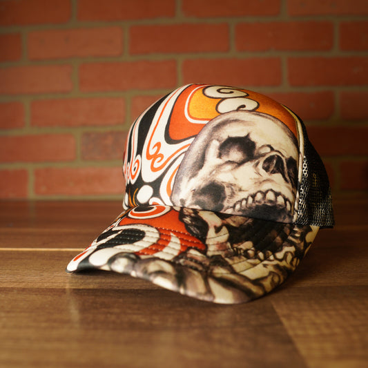 VTG Y2K Skull Trucker Hat