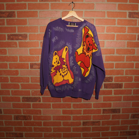 Trevs1of1 1990's Grateful Dead Dancing Bears Purple Crewneck