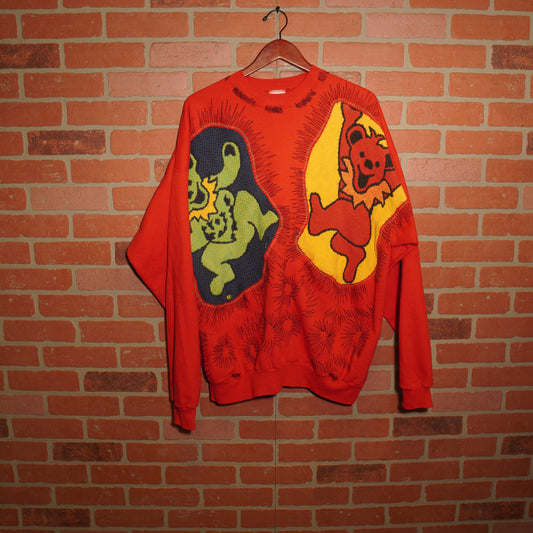 Trevs1of1 1990's Grateful Dead Dancing Bears Red Hanes Crewneck