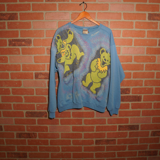 Trevs1of1 1990's Grateful Dead Dancing Bears Light Blue Jerzees Crewneck
