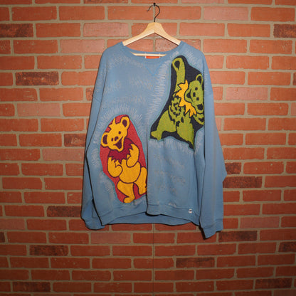 Trevs1of1 1990's Grateful Dead Dancing Bears Light Blue Russell Athletic Crewneck