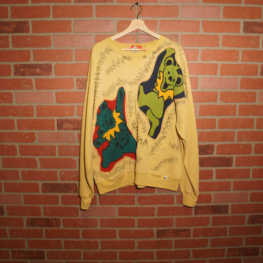 Trevs1of1 1990's Grateful Dead Dancing Bears Yellow Russell Crewneck