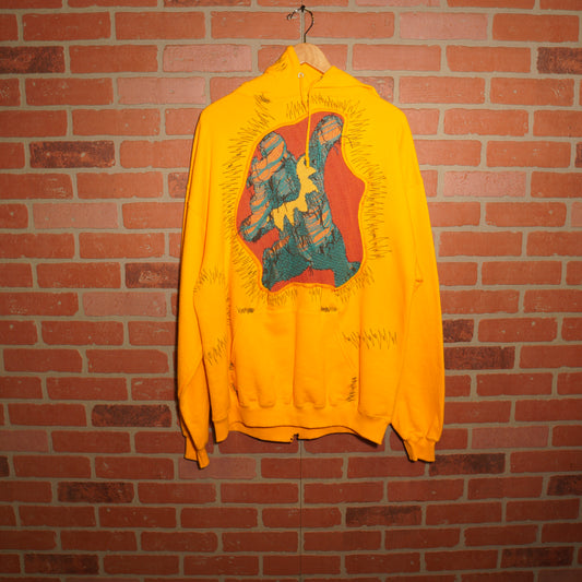 Trevs1of1 1990's Grateful Dead Dancing Bears Yellow Hoodie