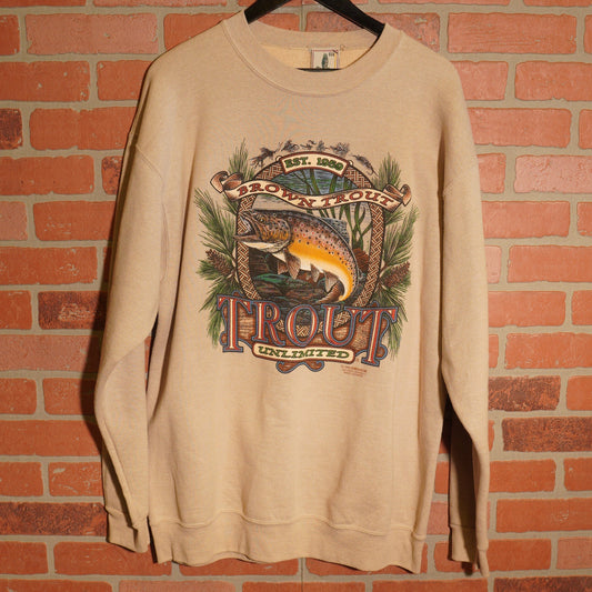VTG 1994 Red Tail Trout Unlimited Crewneck