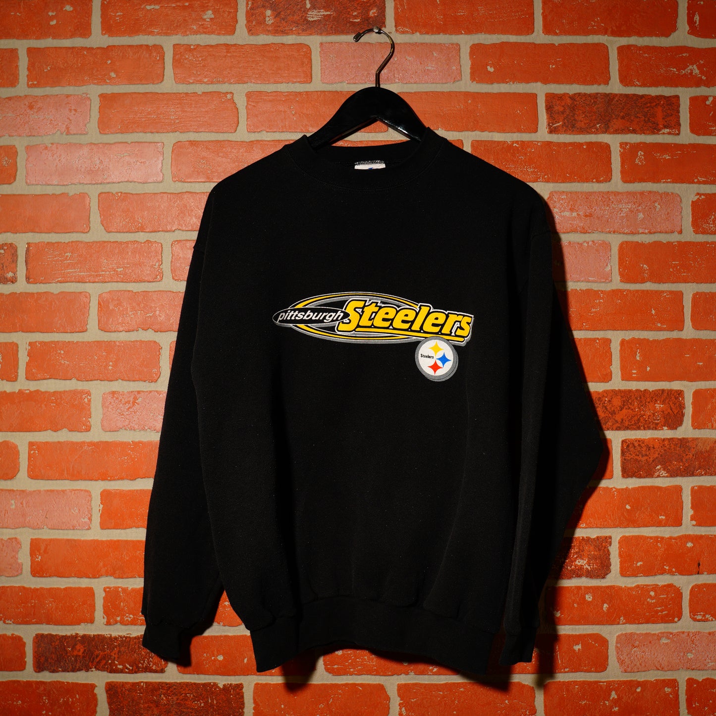 VTG Logoman NFL Pittsburgh Steelers Black Crewneck