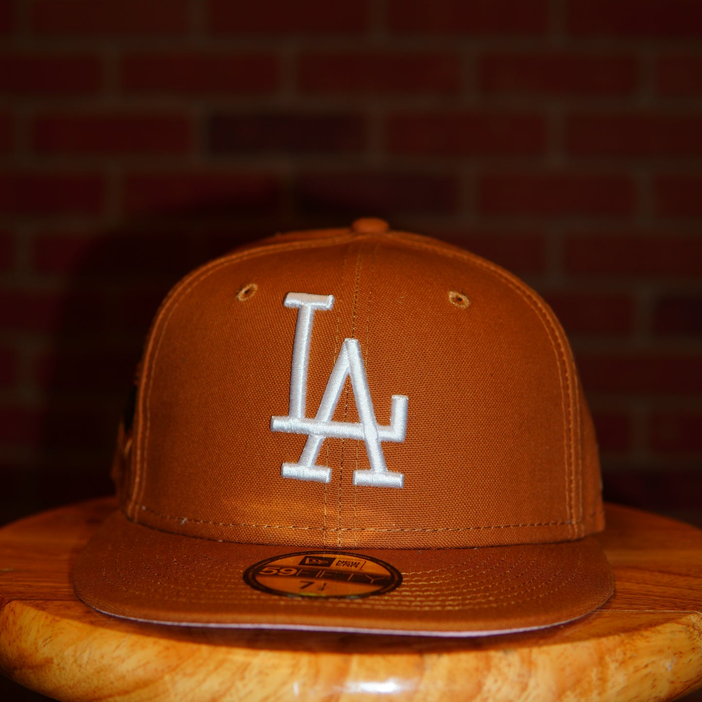 MLB Los Angeles Dodgers World Series Patch Brown Fitted Hat