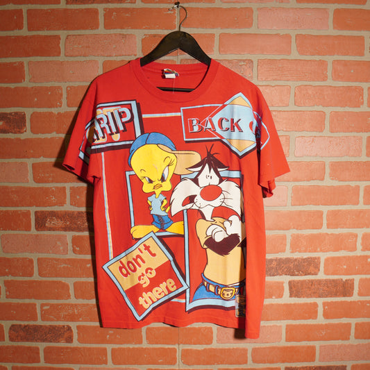 VTG Looney Tunes Tweety Bird & Sylvester Red Tee