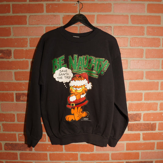 VTG Garfield Be Naughty Christmas Crewneck