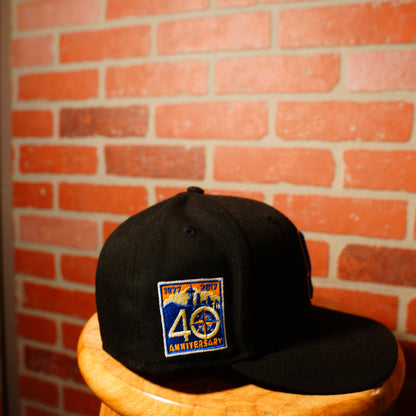 MLB Seattle Mariners Black 40th Anniversary Patch Fitted Hat