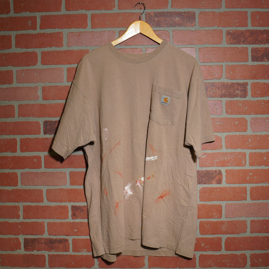 YF Carhartt Light Brown Painted Pocket Tee (25)