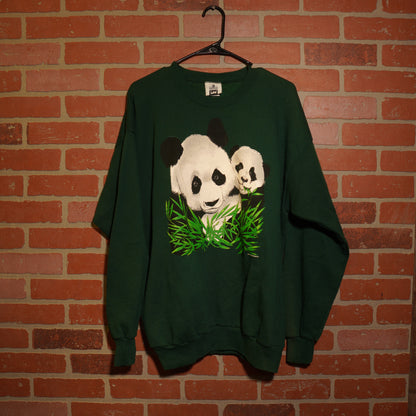 VTG Pandas Green Crewneck