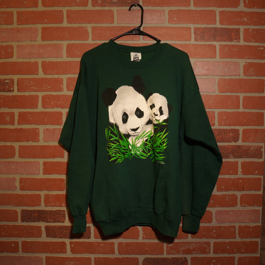VTG Pandas Green Crewneck