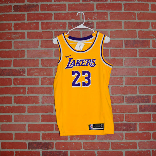 Nike NBA Los Angeles Lakers LeBron James #23 Yellow Swingman Jersey