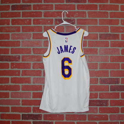 Nike NBA Los Angeles Lakers LeBron James White Jersey